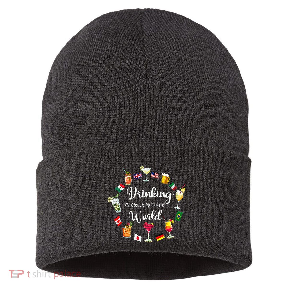 Drinking Around The World Vacation Drinking Showcase Sustainable Knit Beanie