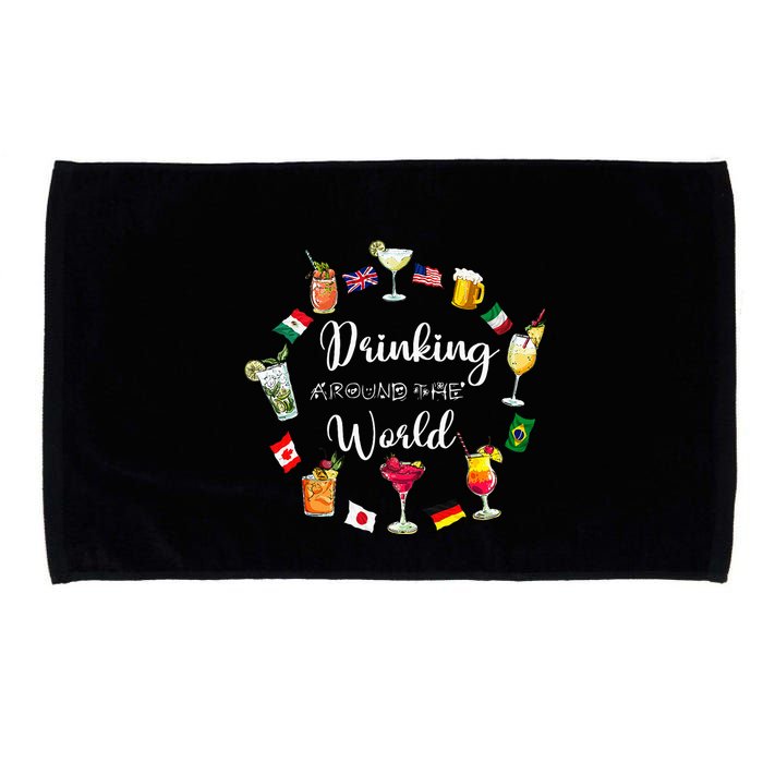 Drinking Around The World Vacation Drinking Showcase Microfiber Hand Towel