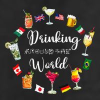 Drinking Around The World Vacation Drinking Showcase Microfiber Hand Towel