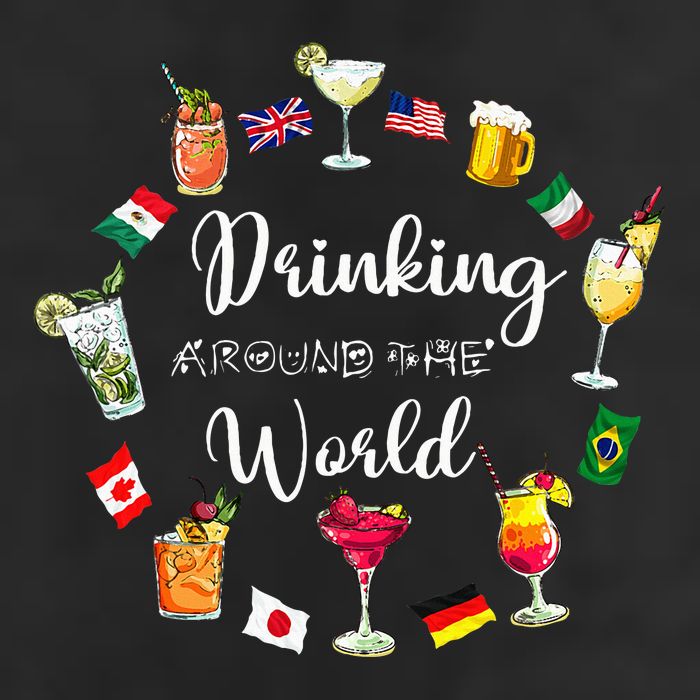 Drinking Around The World Vacation Drinking Showcase Microfiber Hand Towel