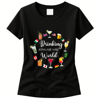 Drinking Around The World Vacation Drinking Showcase Womens T-Shirt