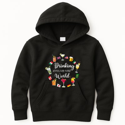 Drinking Around The World Vacation Drinking Showcase Kids Hoodie