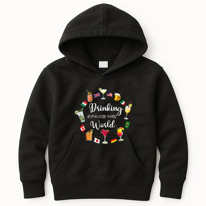 Drinking Around The World Vacation Drinking Showcase Kids Hoodie