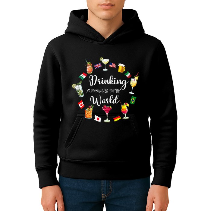 Drinking Around The World Vacation Drinking Showcase Kids Hoodie