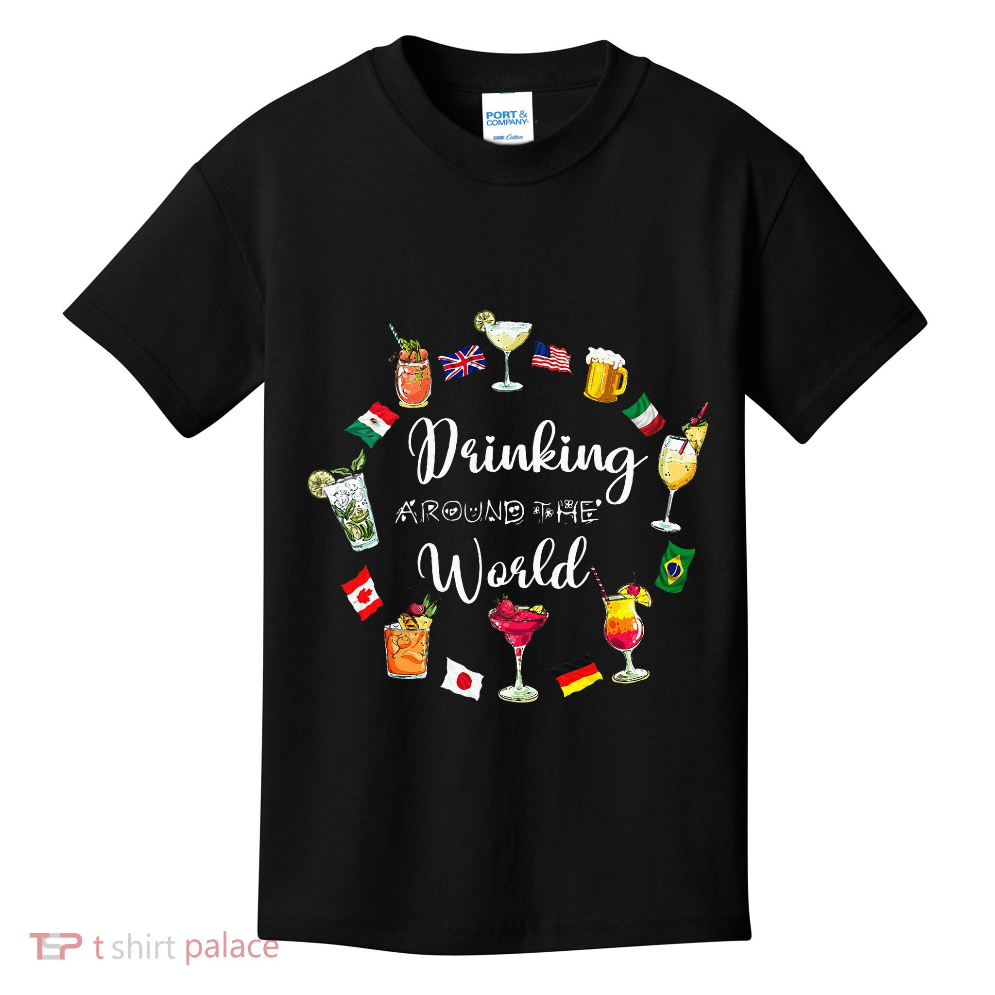 Drinking Around The World Vacation Drinking Showcase Kids T-Shirt