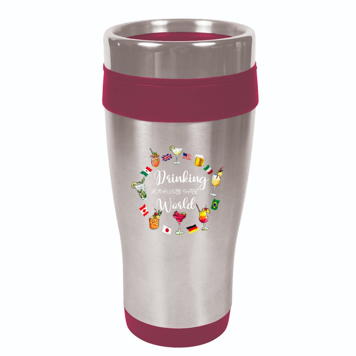 Drinking Around The World Vacation Drinking Showcase 16oz Travel Tumbler