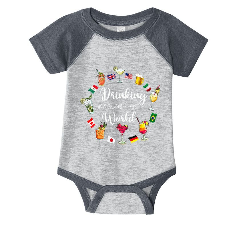 Drinking Around The World Vacation Drinking Showcase Infant Baby Jersey Bodysuit