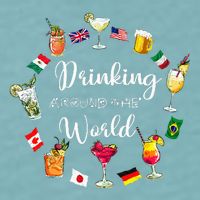 Drinking Around The World Vacation Drinking Showcase Sueded Cloud Jersey T-Shirt