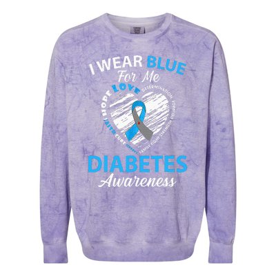 Diabetes Awareness Type 1 2 In November We Wear Blue Colorblast Crewneck Sweatshirt