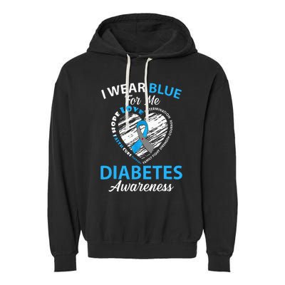 Diabetes Awareness Type 1 2 In November We Wear Blue Garment-Dyed Fleece Hoodie