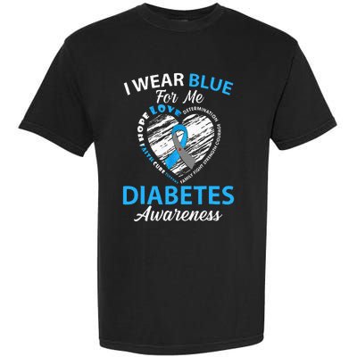 Diabetes Awareness Type 1 2 In November We Wear Blue Garment-Dyed Heavyweight T-Shirt