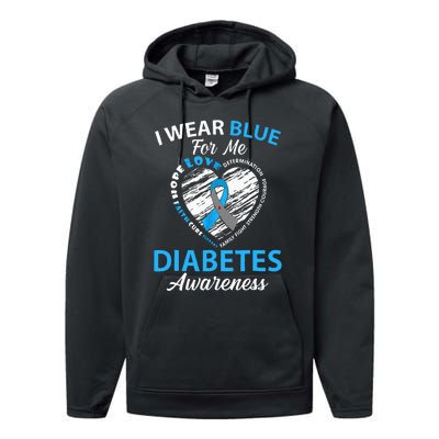 Diabetes Awareness Type 1 2 In November We Wear Blue Performance Fleece Hoodie