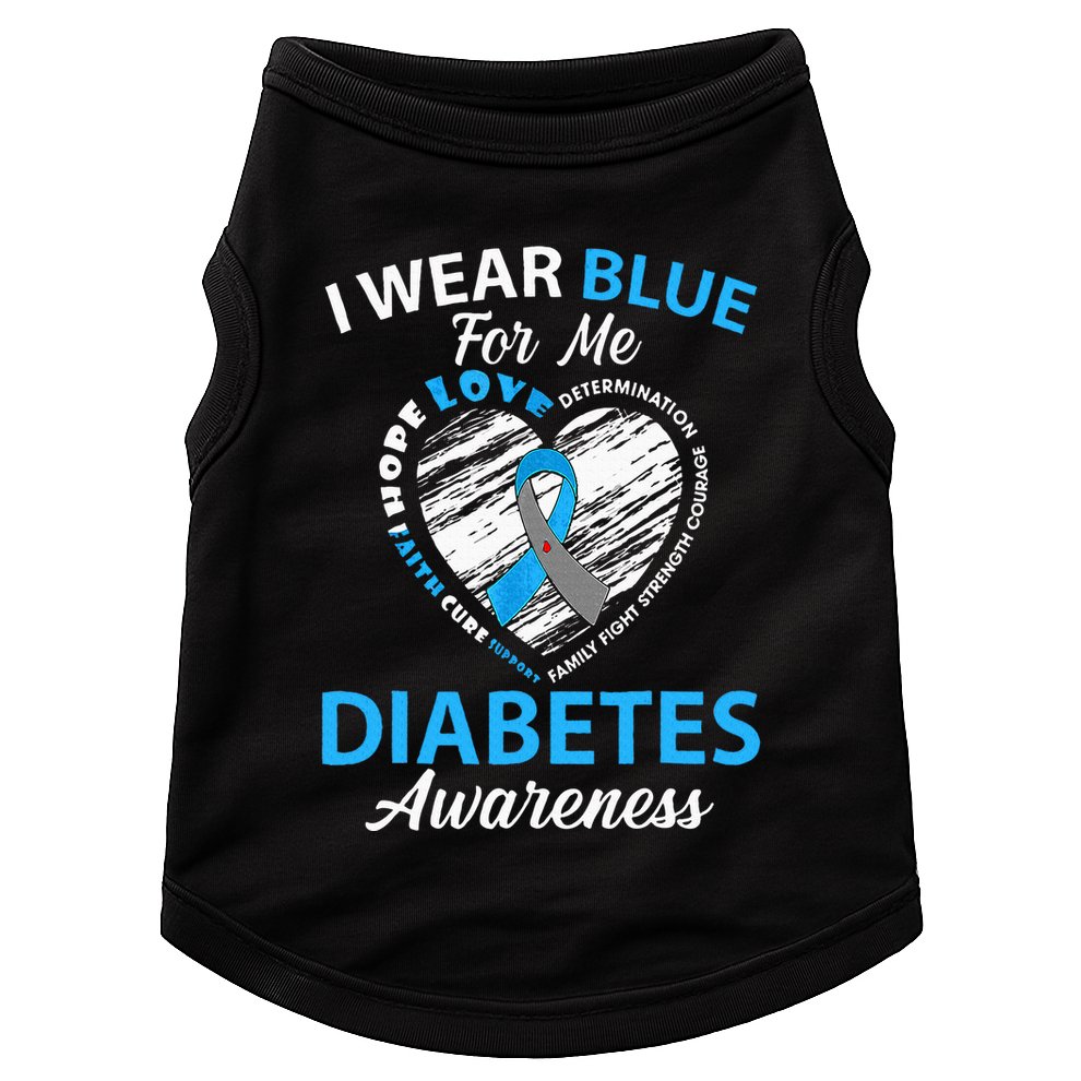 Diabetes Awareness Type 1 2 In November We Wear Blue Doggie Tank