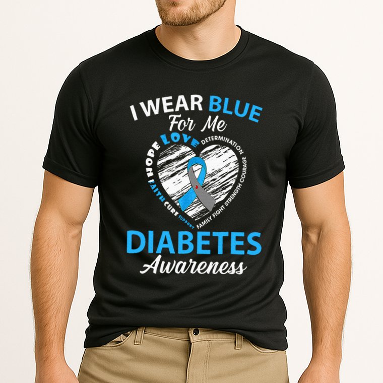 Diabetes Awareness Type 1 2 In November We Wear Blue Performance Shirt