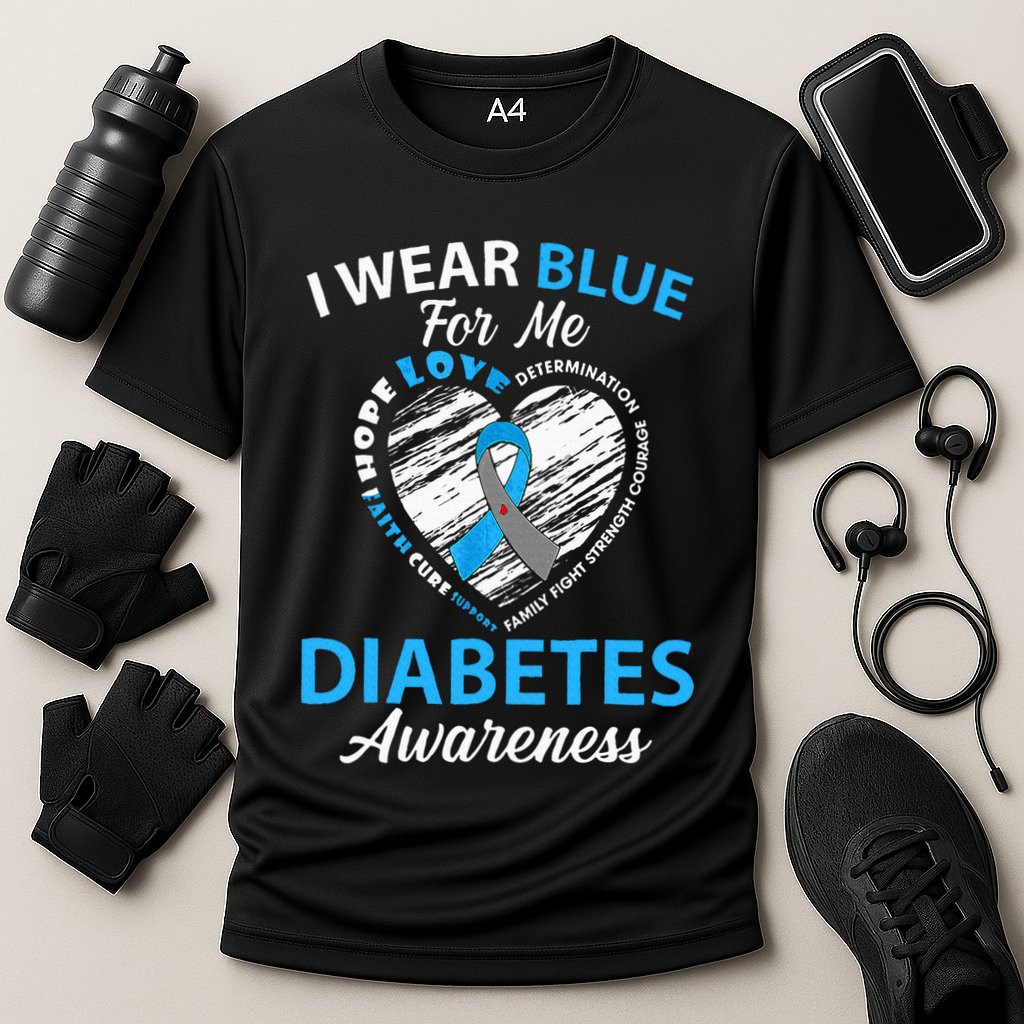 Diabetes Awareness Type 1 2 In November We Wear Blue Performance Shirt