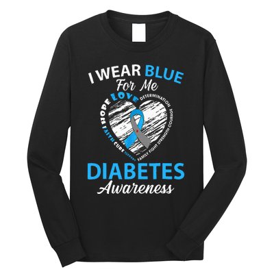 Diabetes Awareness Type 1 2 In November We Wear Blue Long Sleeve Shirt