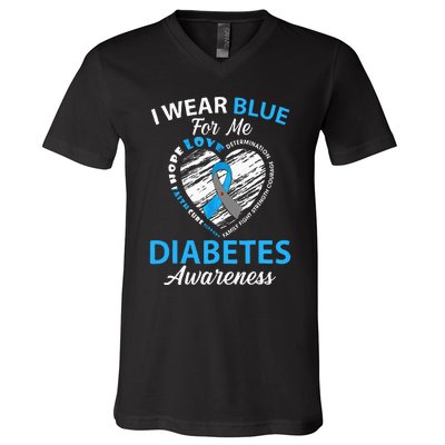 Diabetes Awareness Type 1 2 In November We Wear Blue V-Neck T-Shirt