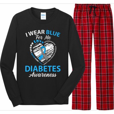 Diabetes Awareness Type 1 2 In November We Wear Blue Long Sleeve Pajama Set