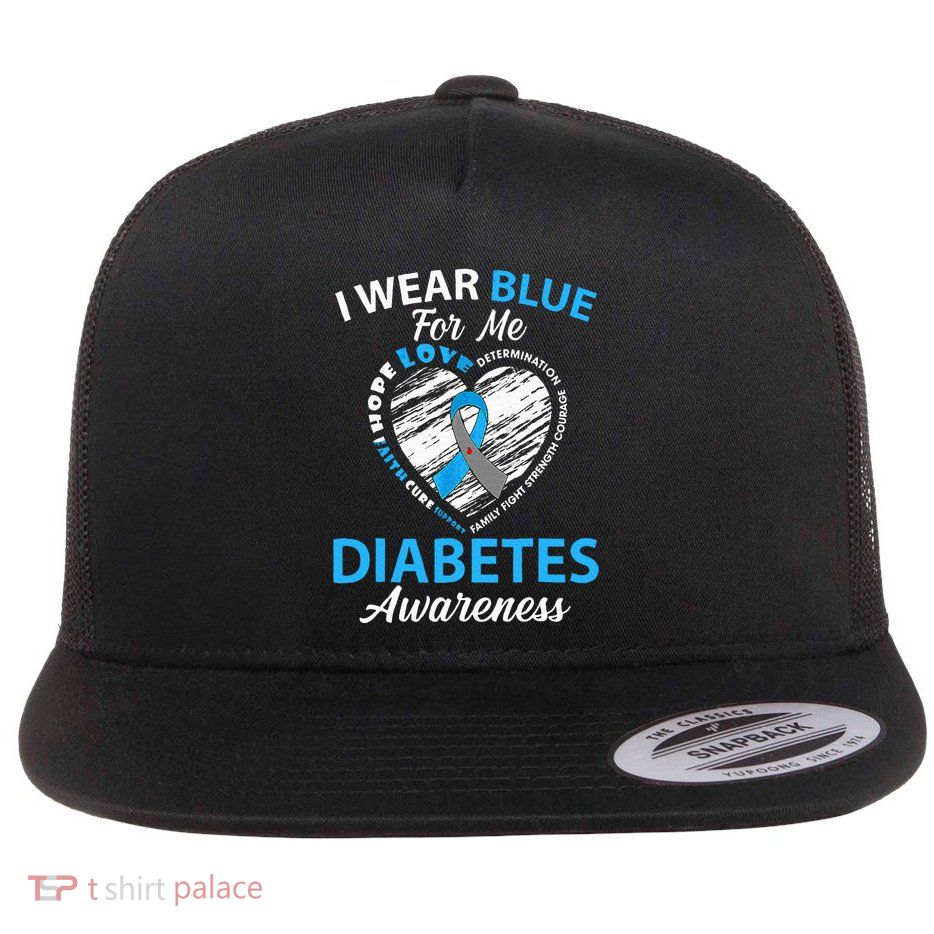 Diabetes Awareness Type 1 2 In November We Wear Blue Flatbill Hat