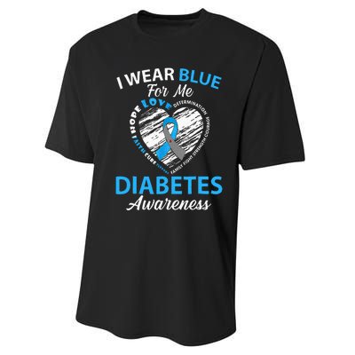 Diabetes Awareness Type 1 2 In November We Wear Blue Performance Sprint T-Shirt