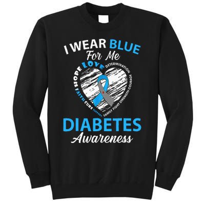 Diabetes Awareness Type 1 2 In November We Wear Blue Tall Sweatshirt