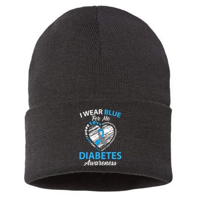 Diabetes Awareness Type 1 2 In November We Wear Blue Sustainable Knit Beanie
