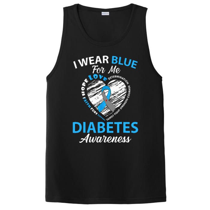 Diabetes Awareness Type 1 2 In November We Wear Blue PosiCharge Competitor Tank