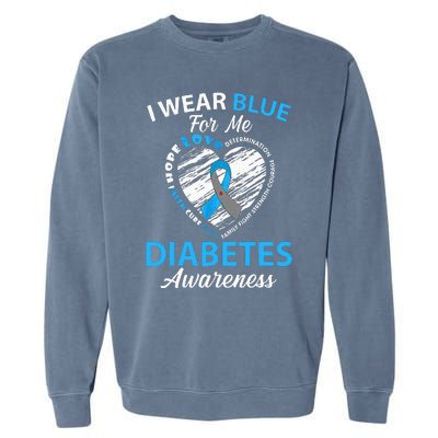 Diabetes Awareness Type 1 2 In November We Wear Blue Garment-Dyed Sweatshirt