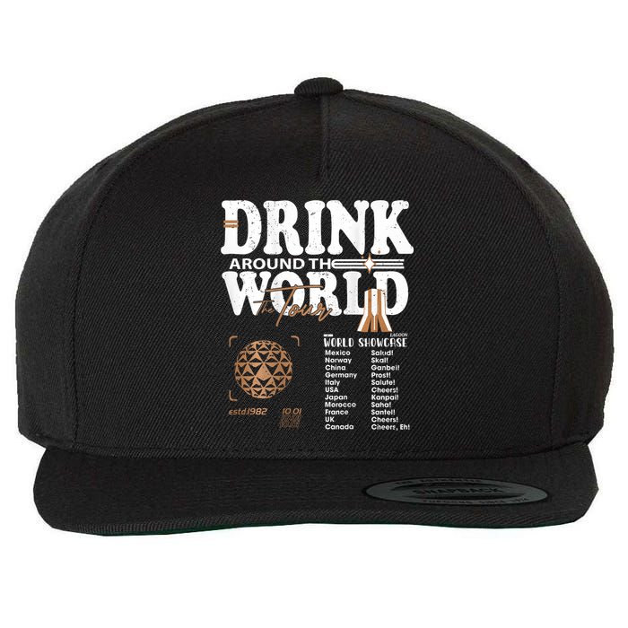 Drinking Around The World Epcot Drinking World Showcase Team Wool Snapback Cap