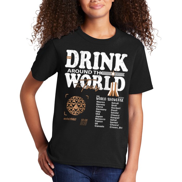 Drinking Around The World Epcot Drinking World Showcase Team Kids T-Shirt