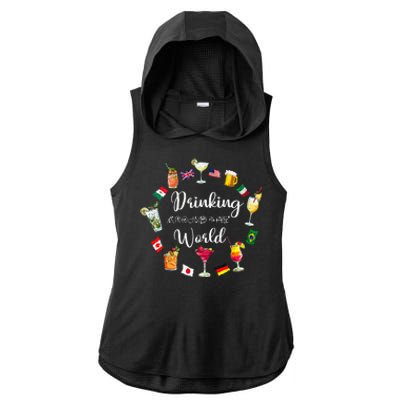 Drinking Around The World Vacation Drinking Showcase Ladies PosiCharge Tri-Blend Wicking Draft Hoodie Tank