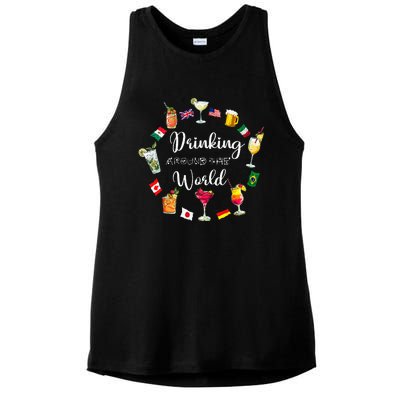 Drinking Around The World Vacation Drinking Showcase Ladies PosiCharge Tri-Blend Wicking Tank