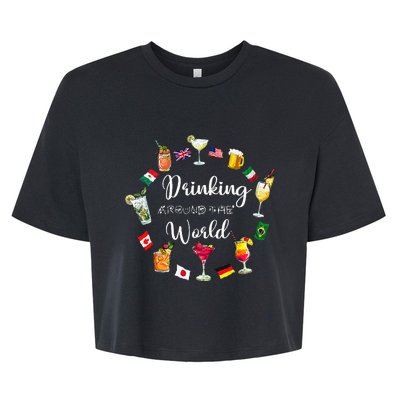 Drinking Around The World Vacation Drinking Showcase Bella+Canvas Jersey Crop Tee