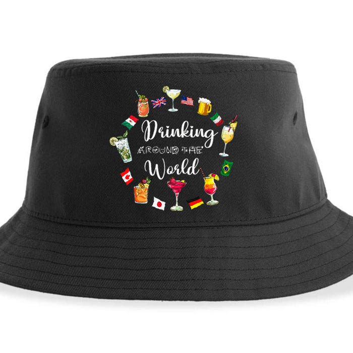 Drinking Around The World Vacation Drinking Showcase Sustainable Bucket Hat