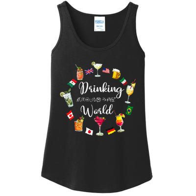 Drinking Around The World Vacation Drinking Showcase Ladies Essential Tank