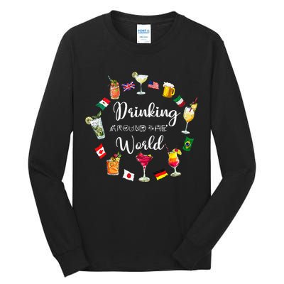 Drinking Around The World Vacation Drinking Showcase Tall Long Sleeve T-Shirt
