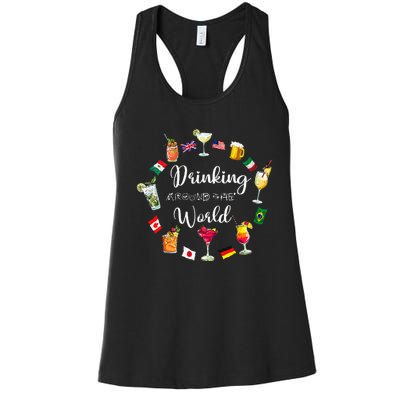 Drinking Around The World Vacation Drinking Showcase Women's Racerback Tank