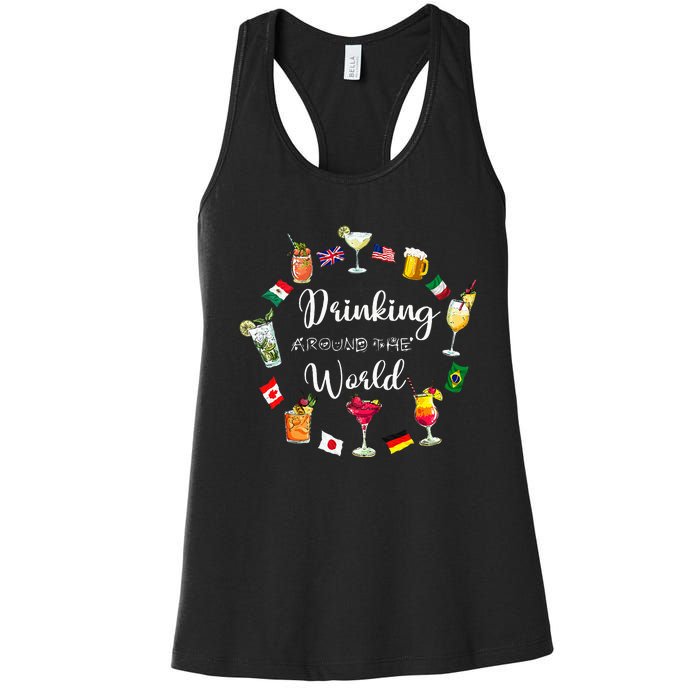 Drinking Around The World Vacation Drinking Showcase Women's Racerback Tank