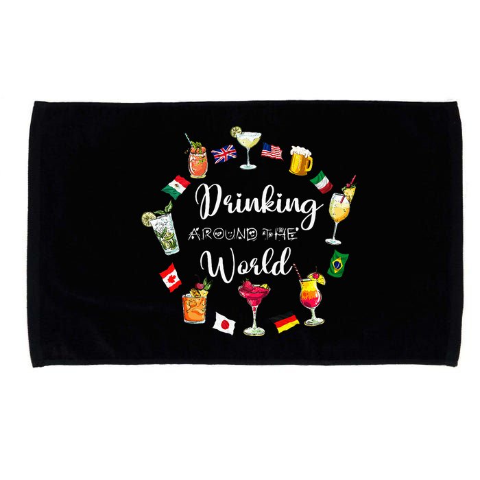 Drinking Around The World Vacation Drinking Showcase Microfiber Hand Towel