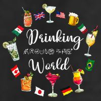 Drinking Around The World Vacation Drinking Showcase Microfiber Hand Towel