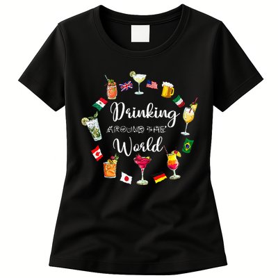 Drinking Around The World Vacation Drinking Showcase Womens T-Shirt