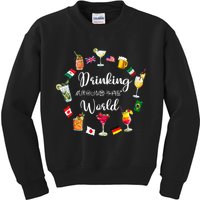 Drinking Around The World Vacation Drinking Showcase Kids Sweatshirt