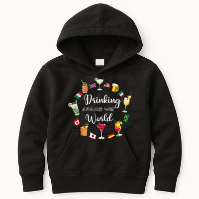 Drinking Around The World Vacation Drinking Showcase Kids Hoodie