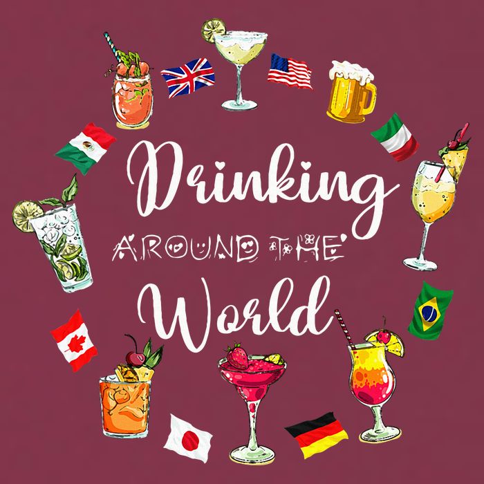 Drinking Around The World Vacation Drinking Showcase 16oz Travel Tumbler