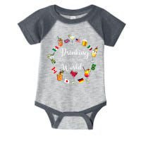 Drinking Around The World Vacation Drinking Showcase Infant Baby Jersey Bodysuit
