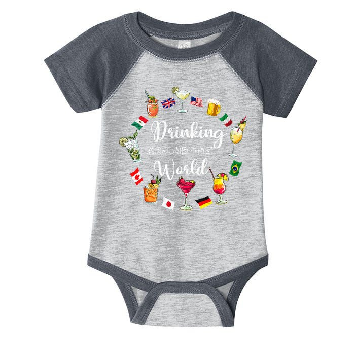Drinking Around The World Vacation Drinking Showcase Infant Baby Jersey Bodysuit