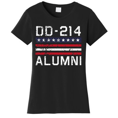 Dd214 Alumni Us Military Veteran Alumni Served Flag Women's T-Shirt