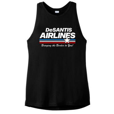 DeSantis Airlines US Flag Vintage Ladies PosiCharge Tri-Blend Wicking Tank