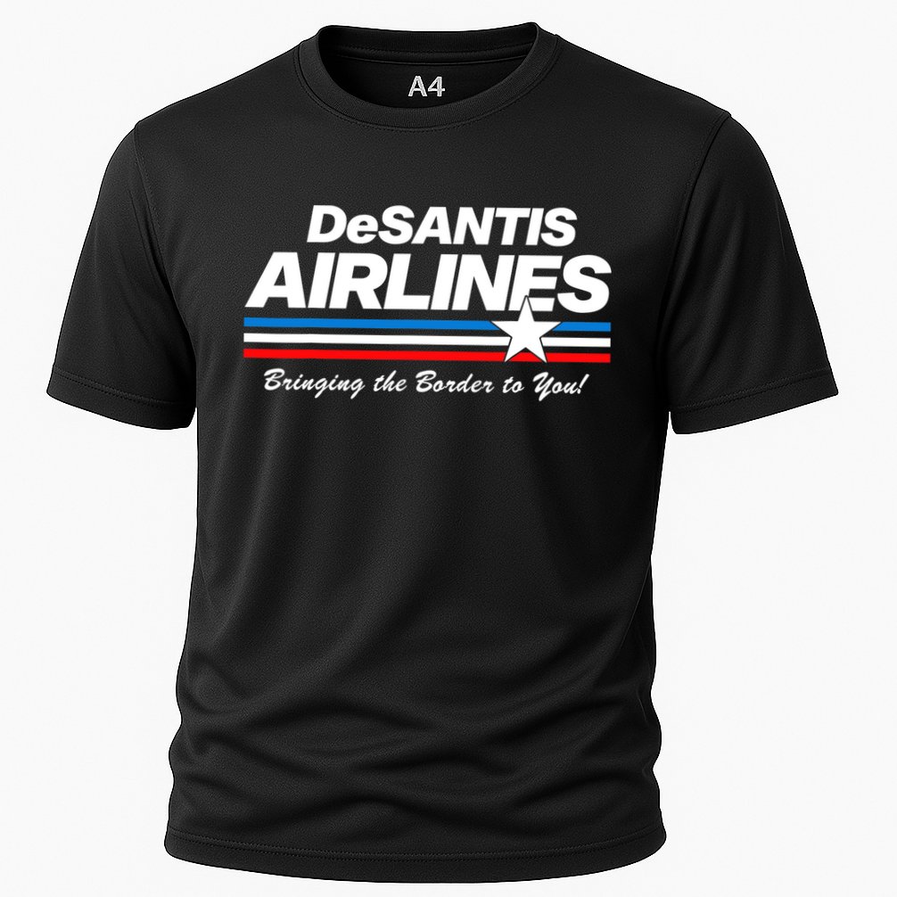 DeSantis Airlines US Flag Vintage Cooling Performance Crew T-Shirt