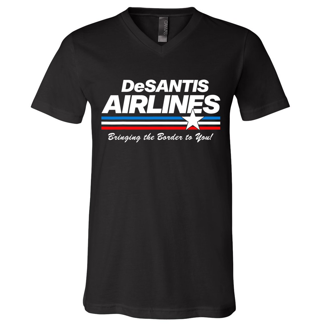 DeSantis Airlines US Flag Vintage V-Neck T-Shirt
